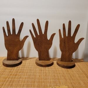 Real Wooden Hand Jewelry Display For Rings And Bracelets